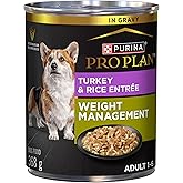 Pro Plan Wet Dog Food, Weight Management, Turkey & Rice 368g can (12 pack)