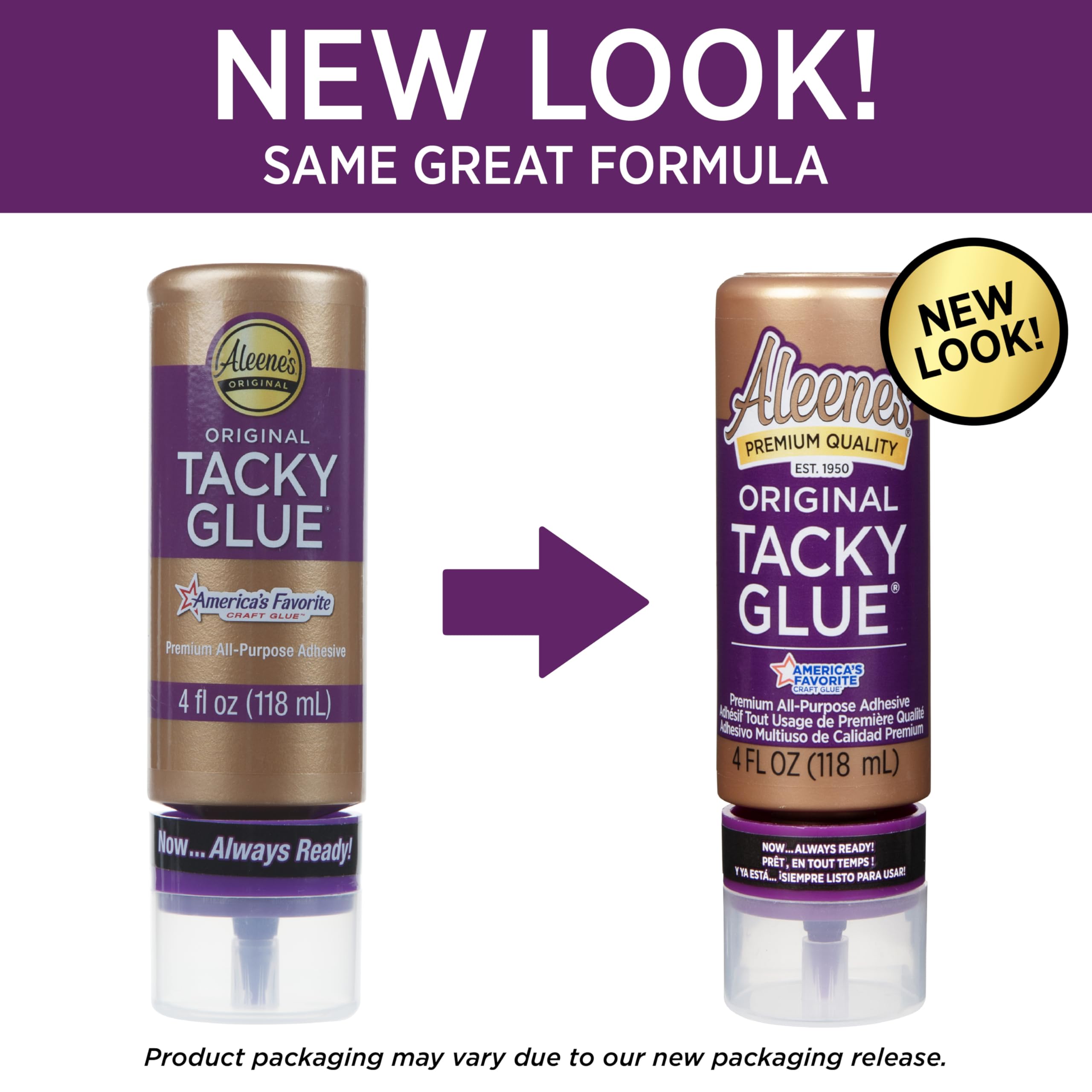 Aleene's Orignial Tacky Glue for Crafts in Always Ready Bottle, Nontoxic, Dries Clear, 4 fl oz