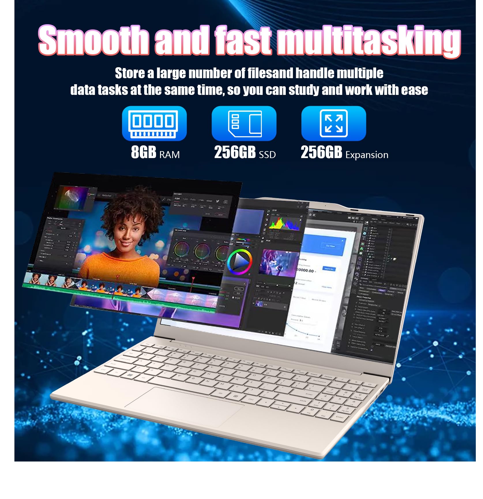 Molegar 2025 New Portable Laptop,Student and Business,14