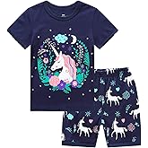 RKOIAN Little Girls' Short Sleeve Pajamas Sets Toddler 100% Cotton Pjs Kids Sleepwears