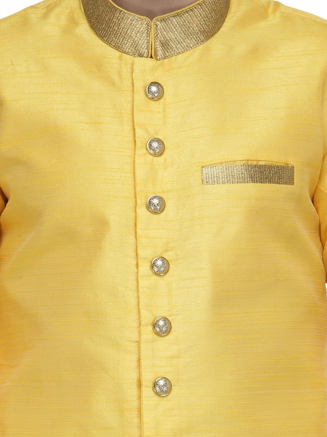 rg designers yellow and gold plain sherwani for men