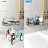 IMURZ Shower Caddy 3 Pack Adhesive No Drilling Bathroom Organizer view 2