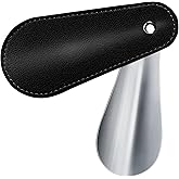 Senbers Metal Shoe Horn 4.5 Inch, Short Mini Travel Leather Shoe Spoon for Women Man(Black)