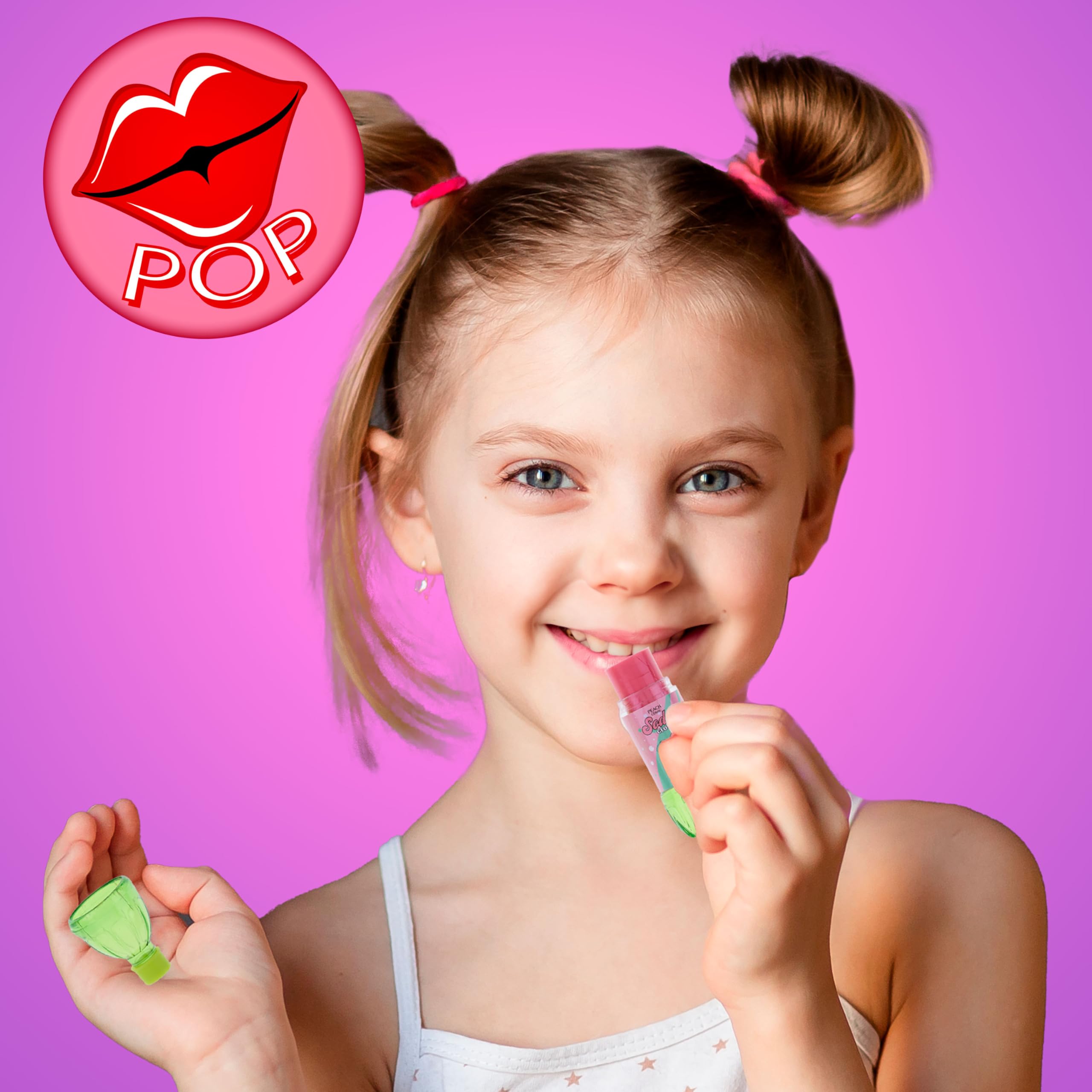 8pc Pop Gloss - Novelty Soda Fruity Flavored Lip Balm Set, Vending Machine Soda Lip Balm Collection, Safe and Non-Toxic Lip Gloss Gift Set For Girls