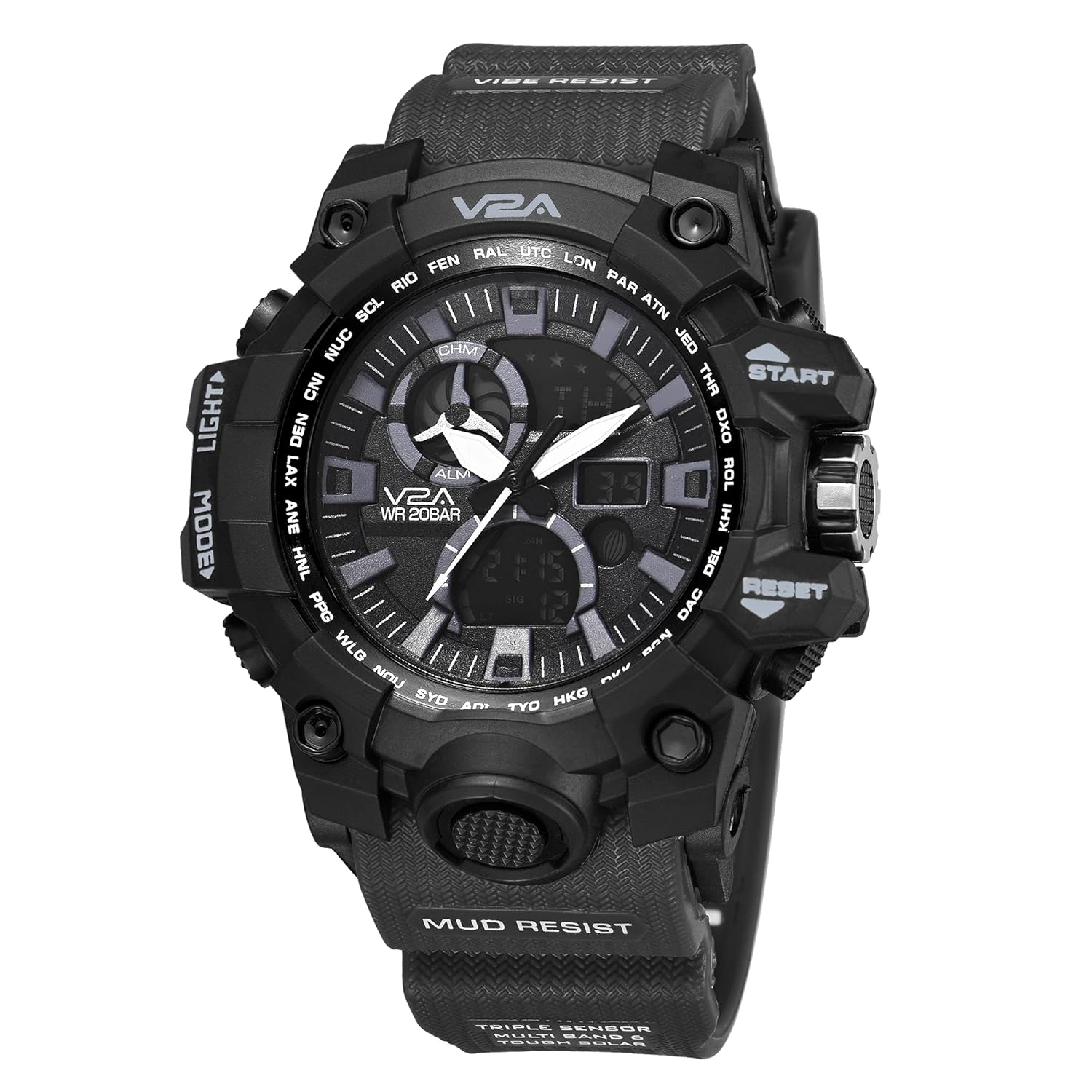 Buy V2A Analog Digital Sports Watch with Backlight Alarm Stopwatch for