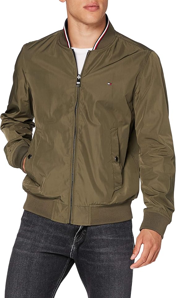 Tommy Hilfiger Men's Reversible Bomber Jacket, Blue, M at Amazon Men’s Clothing store