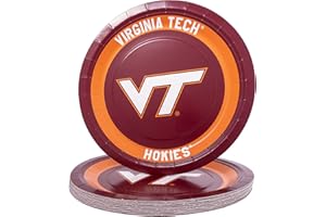 Desert Cactus Virginia Tech Paper Plates VT Hokies 20 Count 9 inch Round Plates for Tailgates, Parties, Graduation and Events (Design A)