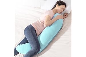 BYRIVER 43" Mint Green Blue Cooling Body Pillow for Adults Women Men, Side Sleeping Pregnancy Leg Support Pillow (XL)