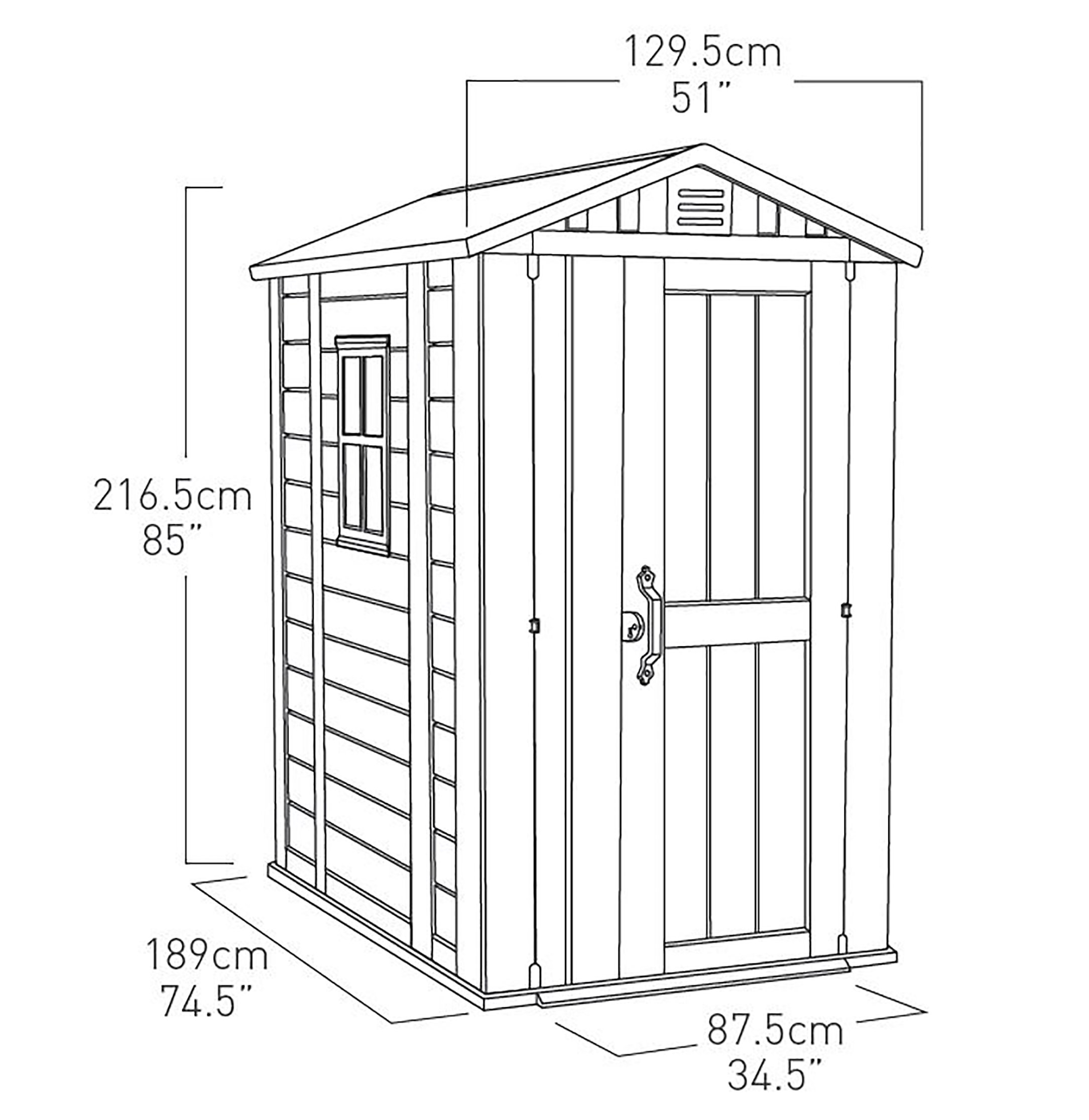 Keter Factor Outdoor Plastic Garden Storage Shed, Beige, 4 x 6 ft Buy