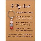 PRCOLUX Natural Healing Crystal Keychain Gifts for Women, Best Friend, Mom, Aunt, Wife Birthday Christmas Graduation Gifts