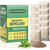 Mouse Repellent with Peppermint Oil10Pack: Natural Rodent Repellent Indoor to Get Rid of Rats, Mice, Safe for Pets and Kids, Rat Repellents for House, Car, Outdoor Squirrel Repellent Pouches