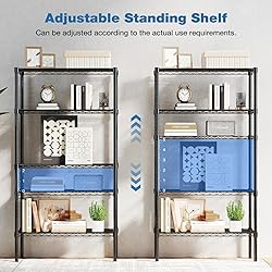 OLIXIS 5 Tier Storage Shelves, Metal Wire Rack