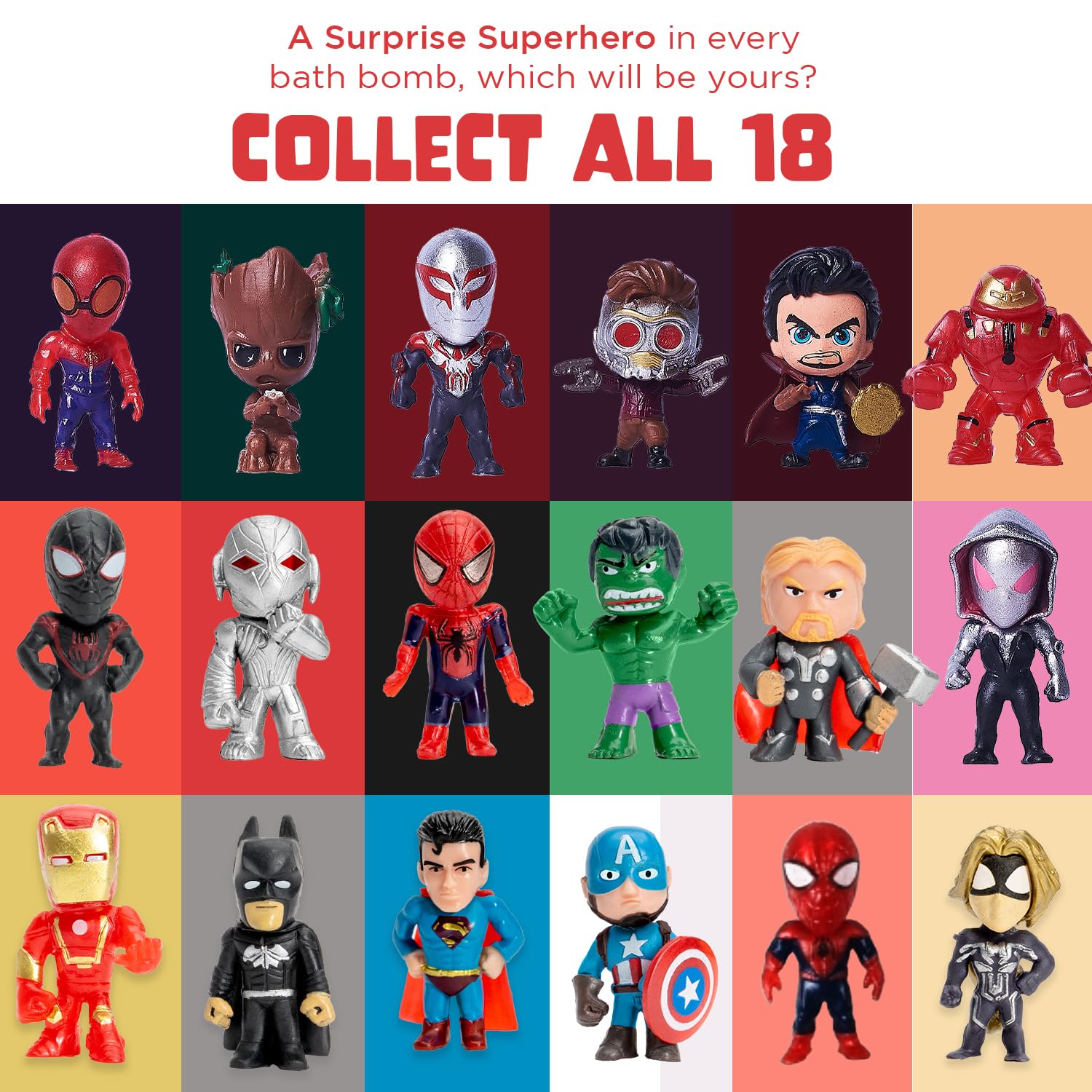 Superhero Bath Bombs for Kids with Surprise Toys Inside (6 Pack) - Large Bubble Bomb Fizzies for Boys, Girls, & Toddlers - Fruity Scents, Relaxing Aromas, Made in USA, Birthday Gift by Two Sisters