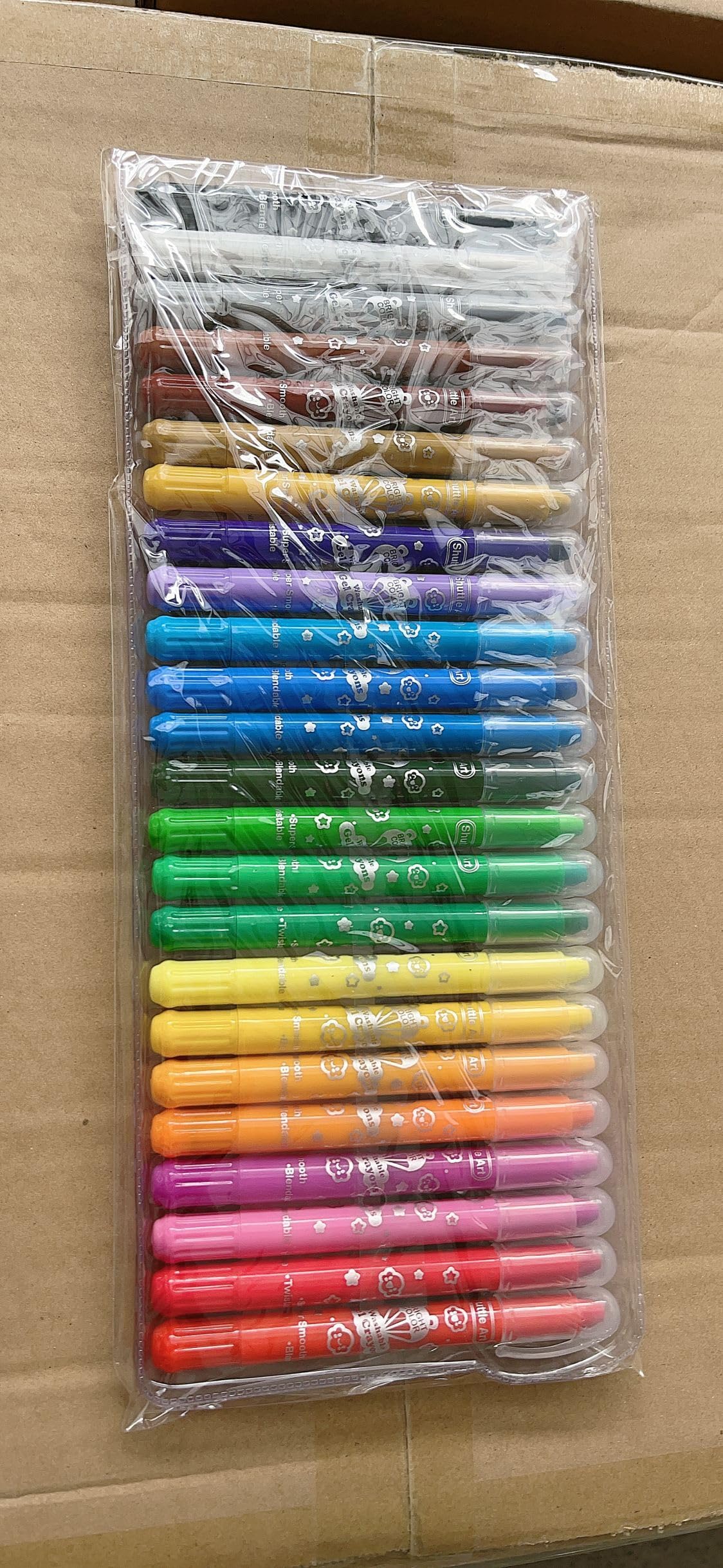Shuttle Art 24 Colors Gel Crayons for Toddlers, Non-Toxic Crayons Set for Kids Children Coloring, Crayon-Pastel-Watercolor Effect, Ideal for Paper