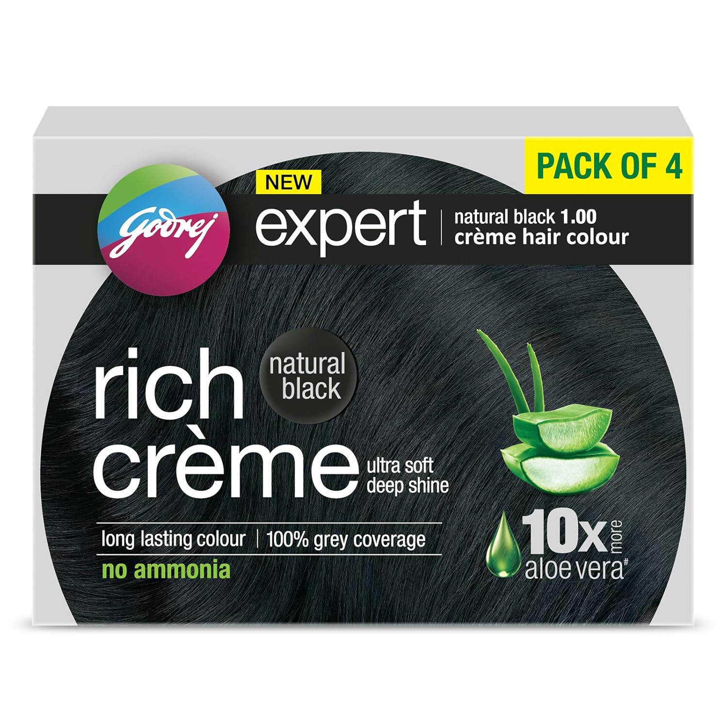Buy Godrej Expert Rich Crème Hair Colour Shade 1 NATURAL BLACK, Pack of