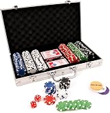 M.Y Texas Holdem Poker Set 300 Piece Aluminium Case 11.5g Chips 2 Decks