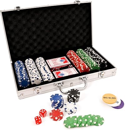 M.Y Texas Holdem Poker Set 300 Piece Aluminium Case 11.5g Chips 2 Decks