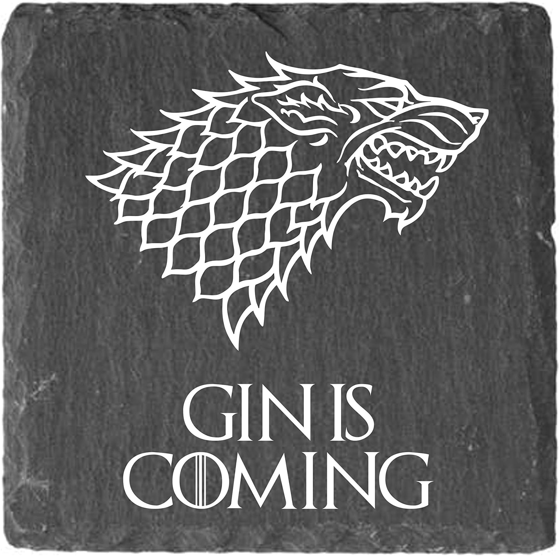 Trophy Store Game of Thrones Laser Engraved Slate Coaster Gin is Coming