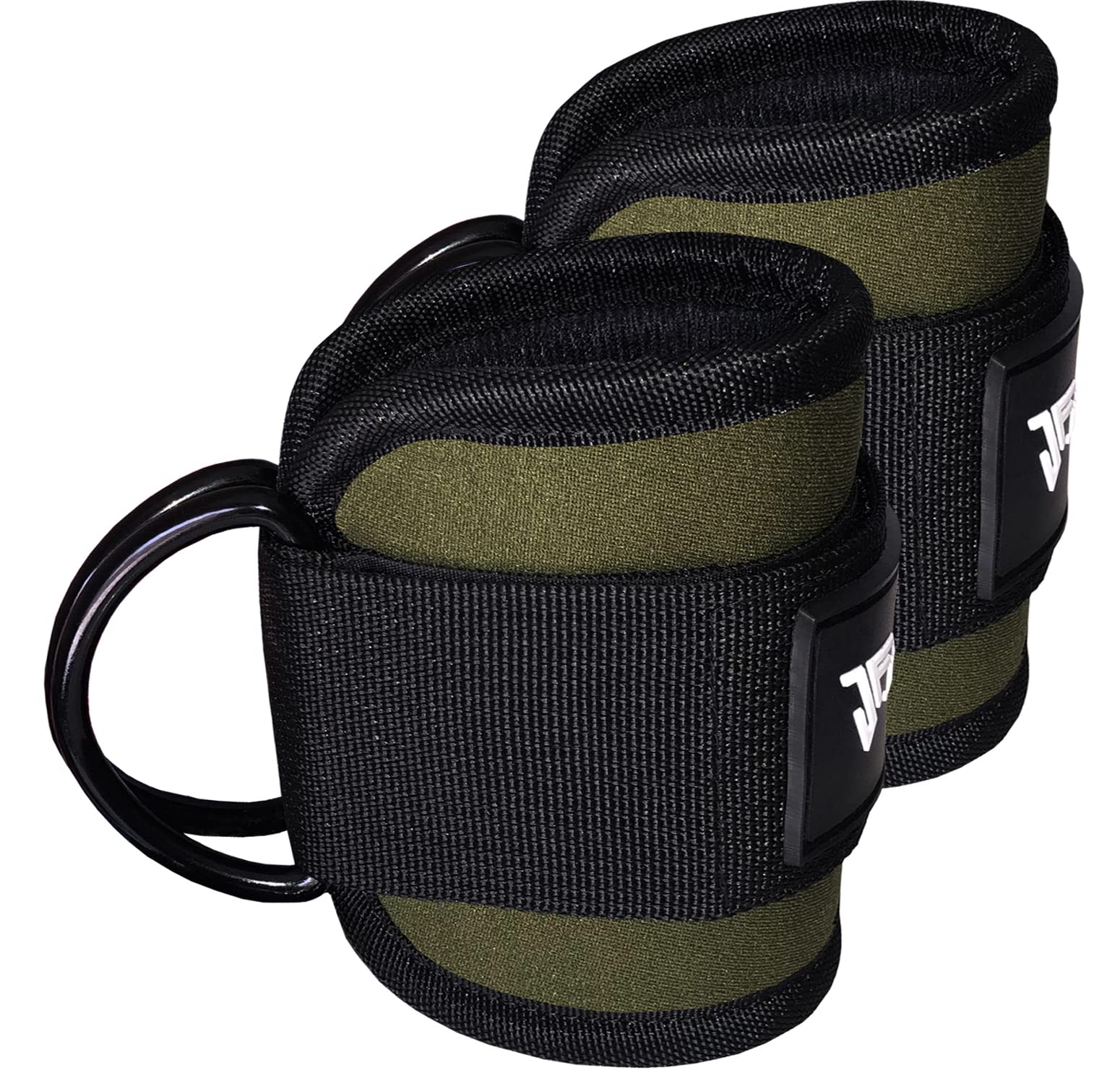 Just Fitee Ankle Straps for Cable Machine Attachments Gym Ankle Cuff for Kickbacks, Glute Workouts, Leg Extensions, Curls, Booty Hip Abductors Exercise for Men and Women, Adjustable Support (Army) — image 1