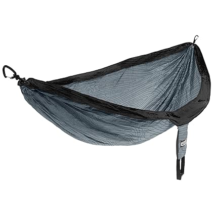 Eagles Nest Outfitters ENO DoubleNest Print, Portable Hammock for Two, Woodgrain/Cyan