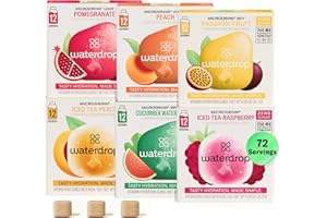 WATERDROP MICRODRINK Waterdrop Hydration Cubes With Vitamin C, B Vitamins and Electrolytes, 6 Flavor Electrolyte Variety Pack, Flavored Water Enhancer Cubes for Still & Sparkling Water, Low Calorie, Sugar Free, 72 Count