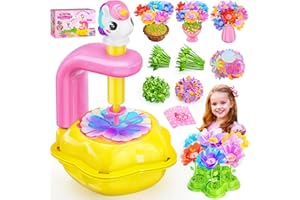 Osllate DIY Arts and Crafts for Kids Flower Toys with Lighted vase, Upgraded Unicornous Design Fabric Bouquet Craft Kits for Kids Toys for Girls Christmas Birthday for 3-12+ Year Old, Pink