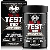 PMD Sports N-Test 600 Advanced Nitric Oxide Booster for Men - with Clinically Studied Testofen - Lean Muscle and Strength Gains with Estrogen Suppression (90 Veggie -Caps)
