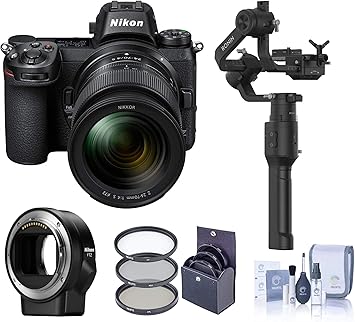 Amazon.com : Nikon Z6 FX-Format Mirrorless Digital Camera w/NIKKOR Z 24-70mm f/4 S Lens, Gimbal Bundle with DJI Ronin-S Essentials Kit, FTZ Mount Adapter and Accessories : Camera \u0026 Photo