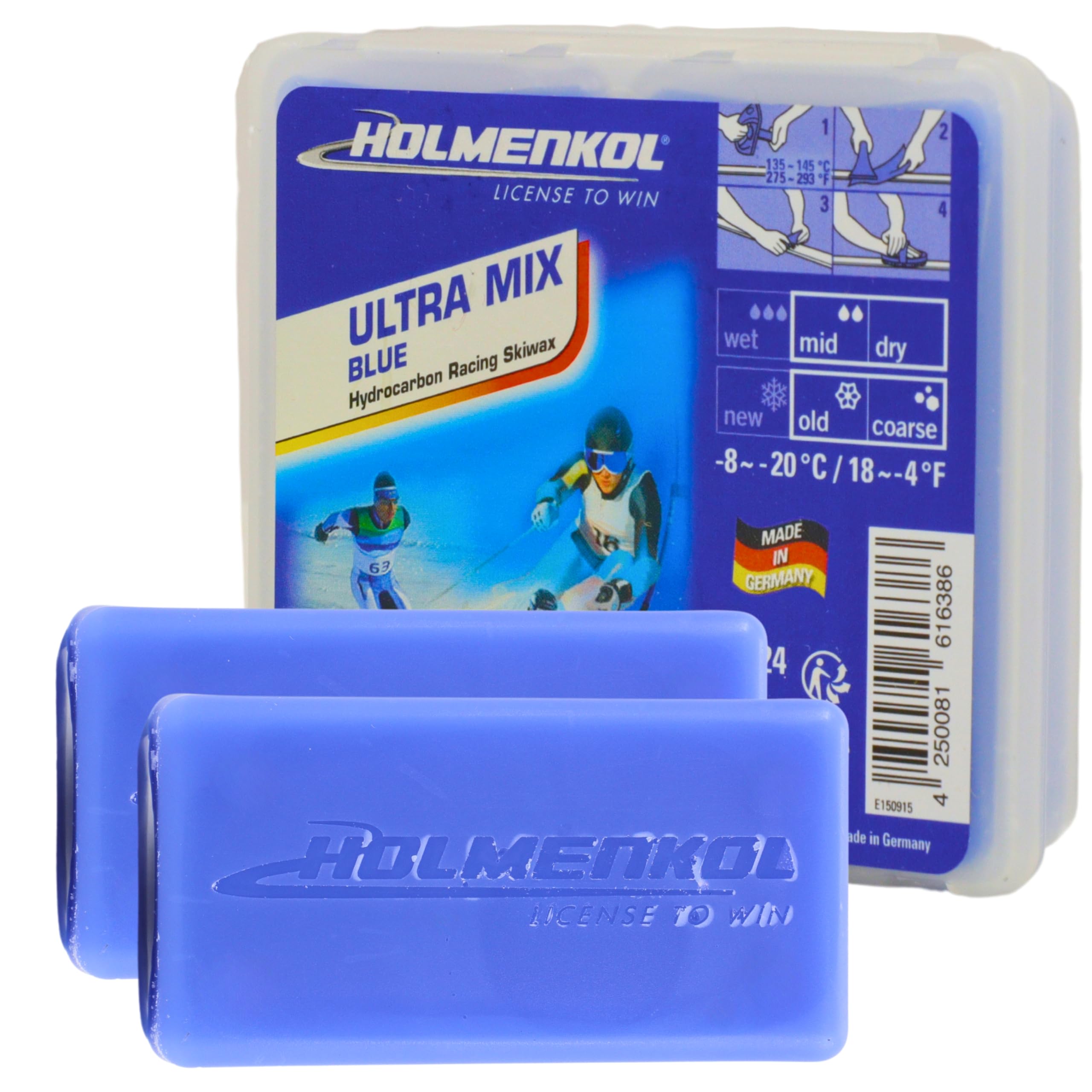 Holmenkol UltraMix Blue Ski And Snowboard Wax 2x35g