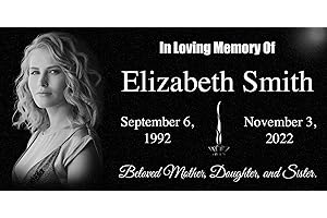 Memorial Plaque for Outdoors - Personalized Tiny Headstone, Small Grave Stone, Little Tombstone for Loved Ones Lost - Burial 