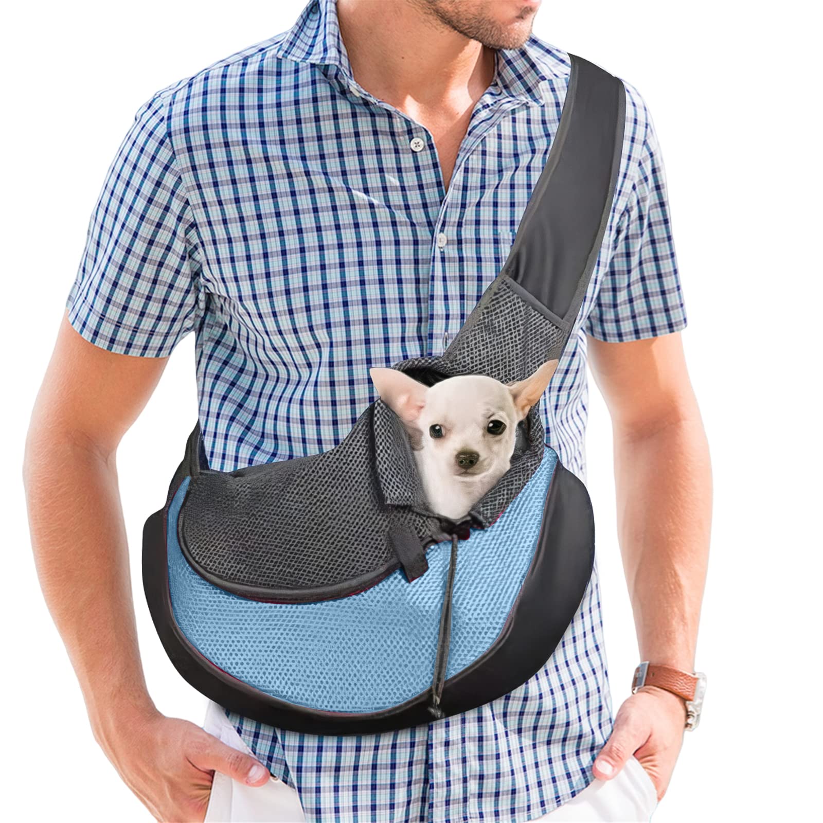 PETCUTE Dog Sling Carrier Pet Carrier Sling bags for Medium Dog shoulder bag Mesh Pet Travel carrier Bag
