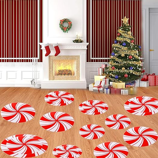 Amazon Com Ggde 16 Pcs Christmas Peppermint Floor Decals Stickers