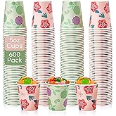 TV TOPVALUE 600 Pack 5 oz Paper Disposable Colorful Bathroom Small Mouthwash Espresso Cups for Party, Picnic, Travel and Events