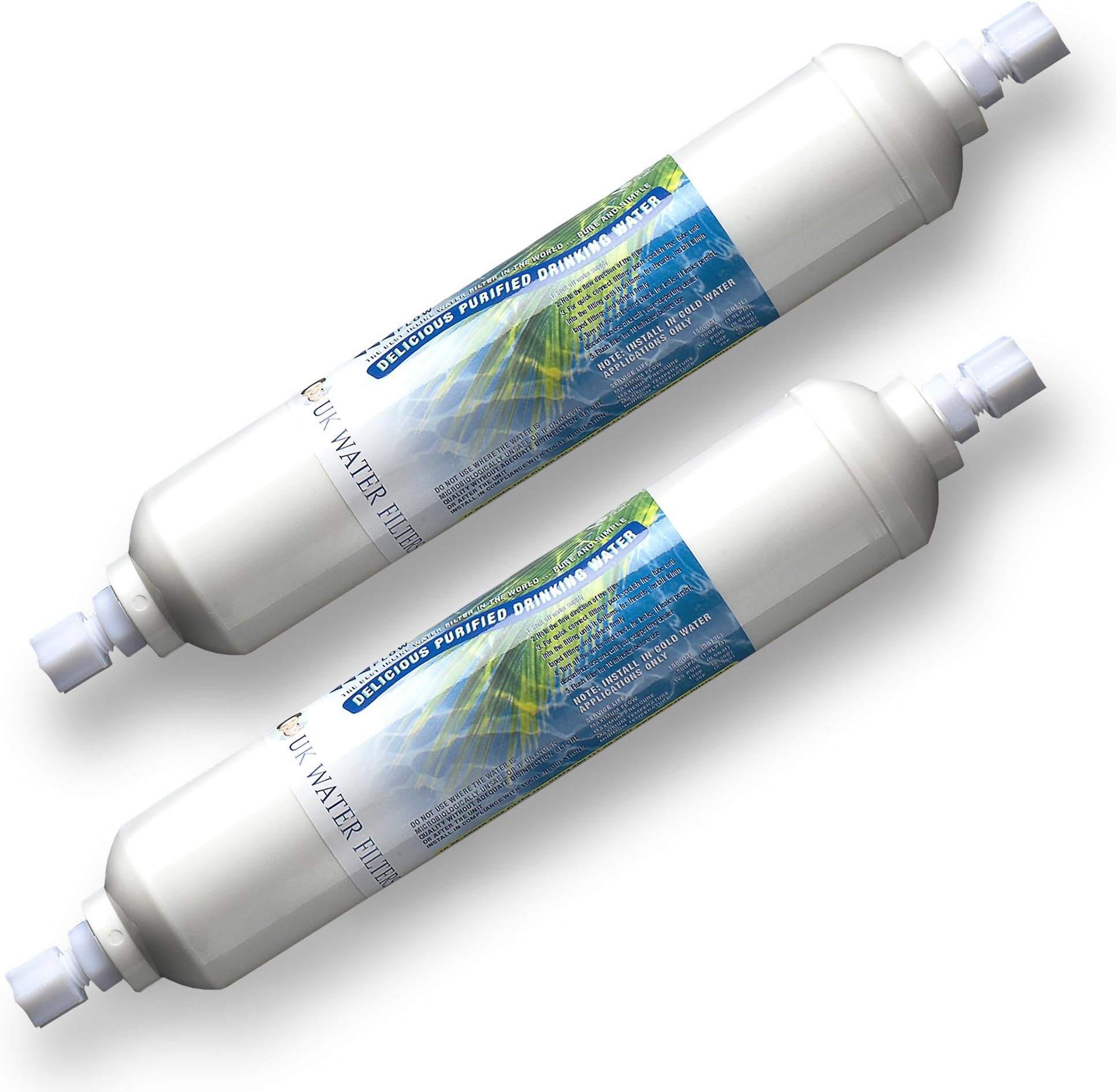 UK Water Filters Fridge Water Filters Compatible SAMSUNG, LG, Daewoo GE, Bosch - Top Quality - Twin Pack