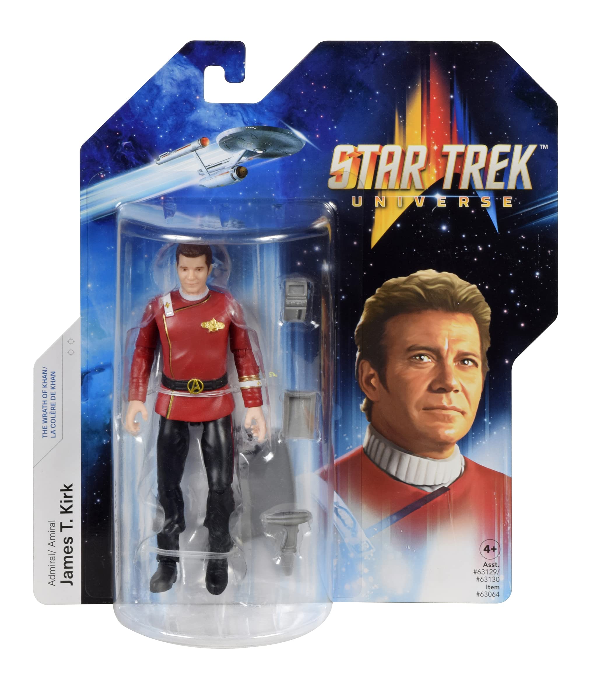 BANDAI Star Trek Captain James T. Kirk Action Figure - 5'' Wrath Of Khan Toy, Articulated, Gifts & Merchandise