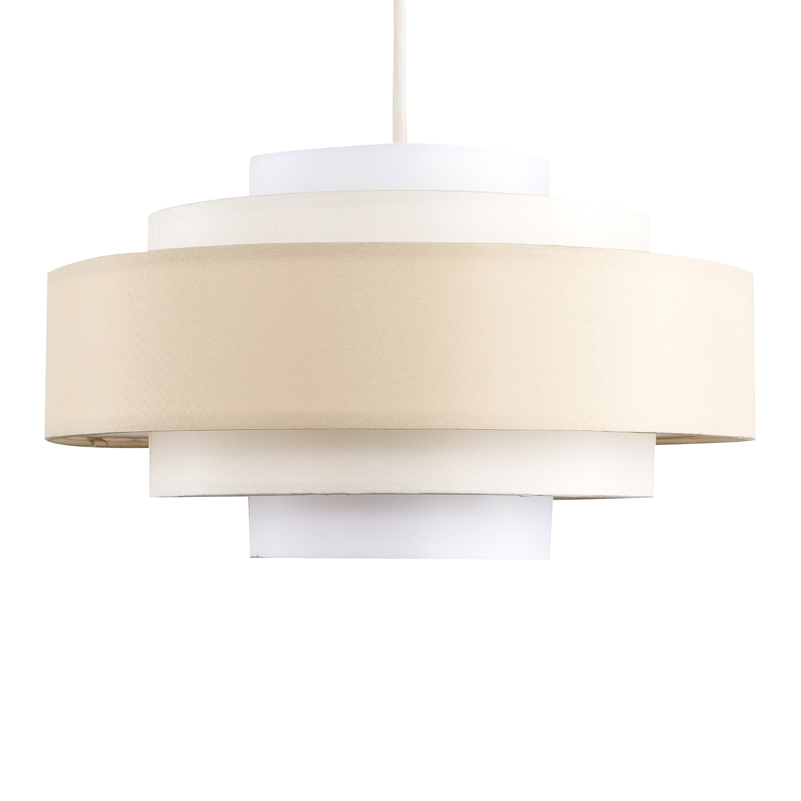MiniSun | Modern 5 Tier Ceiling Light Shade in a 3 Tone Cream Finish | Pendant Lights, Home Décor & Improvement Essential | 35cm Shade Width