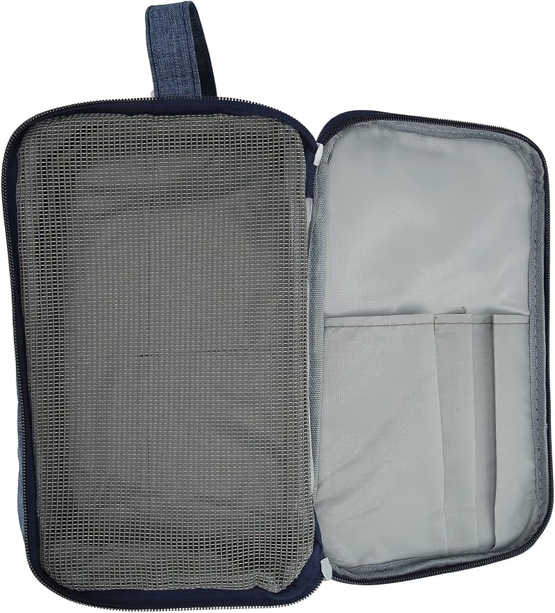 Shanrya Cosmetic Storage Bag Makeup Organizer Dry Wet Separation Vertical