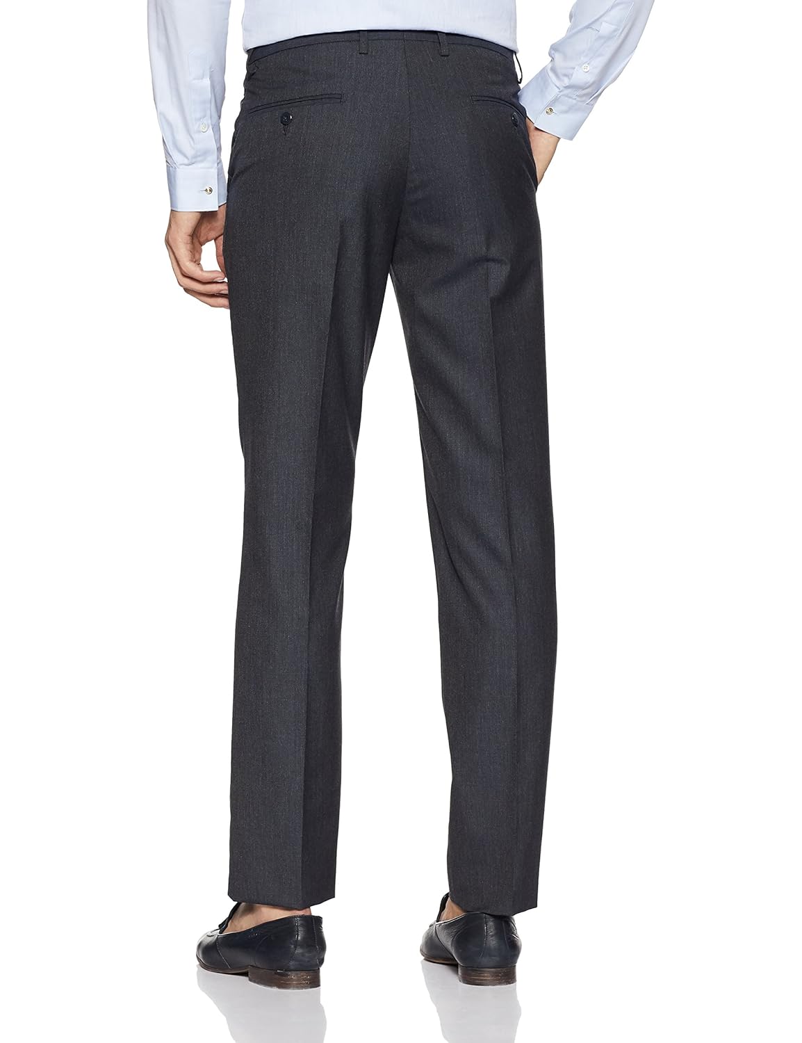 peter england men's slim fit synthetic formal trousers