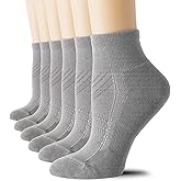 CS CELERSPORT 6 Pairs Women's Running Ankle Socks Athletic Sport Socks Cushioned