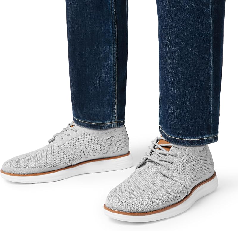 Sneaker Oxford Uomo Traspirante, Memory Foam,Grigio,41