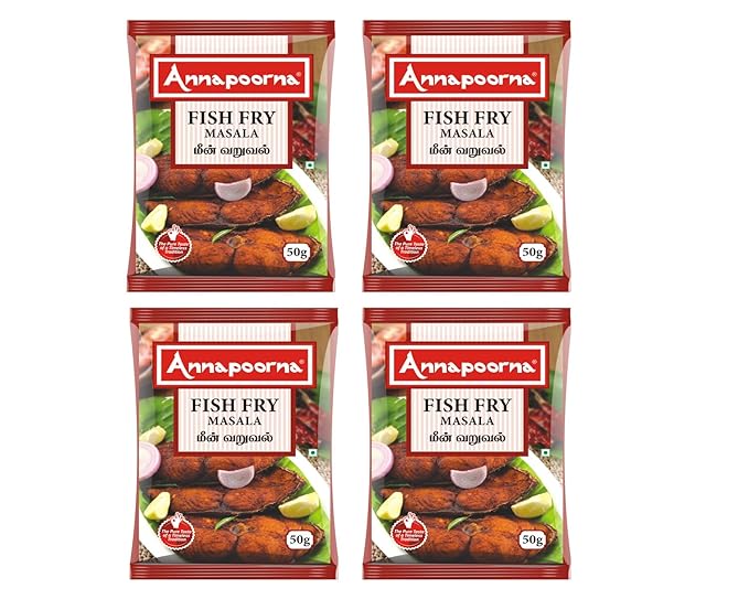 Annapoorna Fish Fry Masala, 50 Grams Pack of 4 (200gm)