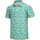 Mens Golf Polo Shirts Funny Golf Shirt for Men Short Sleeve Performance Moisture Wicking Dry Fit Polo Shirts for Men