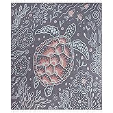 Sand Cloud Extra Large Turkish Beach Towel - Sand Free - 100% Organic Turkish Cotton Yarn - Quick Dry Towel for Beach, Picnic, Blanket or Bath - As Seen on Shark Tank - Marine Life (Boho Hawksbills)