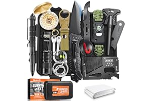 Dusor 19 in 1 Survival Kit Stocking Stuffers for Men, Mens Gift for Christmas 2025, Hunting Fishing Accessories Gifts, Camping Essentials Gifts for Men Who Have Everything, Survival Gear and Supplies