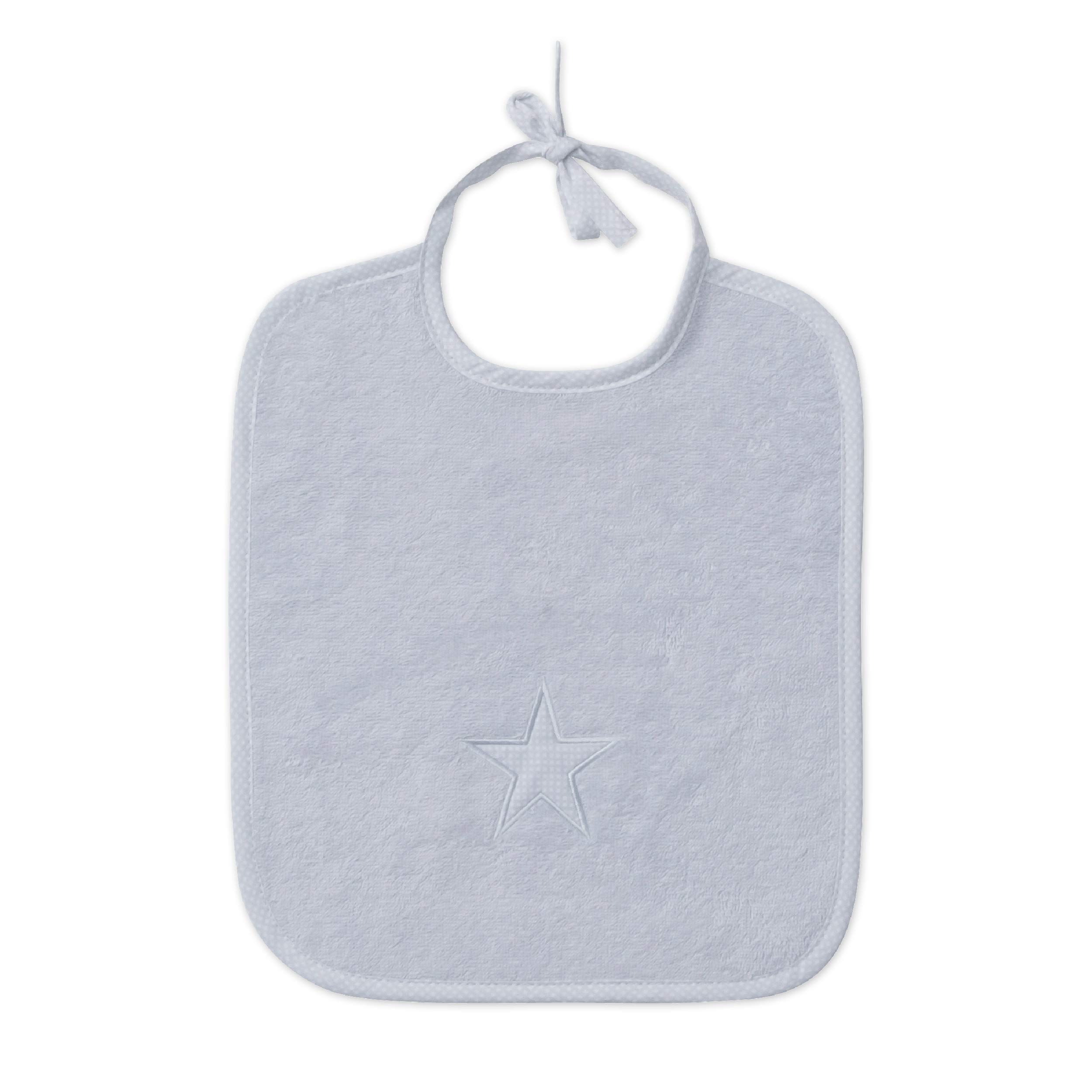 Möve Stars bib 29 x 34 cm made of 100% cotton, silver