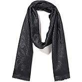 Calvin Klein womens Metallic Orchid Lightweight Scarf With Eyelash Fringe