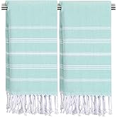 cabanana Hand Towels for Bathroom - 2-Pack,20x30 Inch-100% Cotton,Turkish Bathroom Hand Towels,Super Absorbent & Quick-Dry Soft for Bath, Kitchen, Spa, Face, Hair, Dishcloth (Aqua)