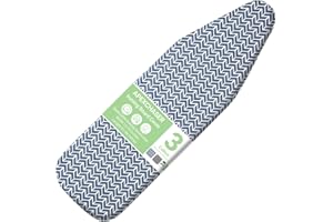 APEXCHASER Ironing Board Cover and Pad 15x54 Inch, Silicone Coating, Scorch Resistant, Extra Thick Covers with Elastic Edge, Cord Lock, Hook and Loop Fasteners, Iron Board Cover for Standard Boards