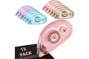 12 Pack Scrapbook Tape, Double Sided Tape Roller for Crafts, Adhesive Glue Runner for Scrapbooking Journal Supplies, Glue Rol