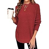 Libsorge Womens Chunky Waffle Knit Sweater Fall 2025 Trendy Dressy Casual Crewneck Pullover Sweaters